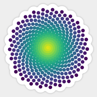 Dot Mandala | Dark Peacock Yellow Green Blue Sticker